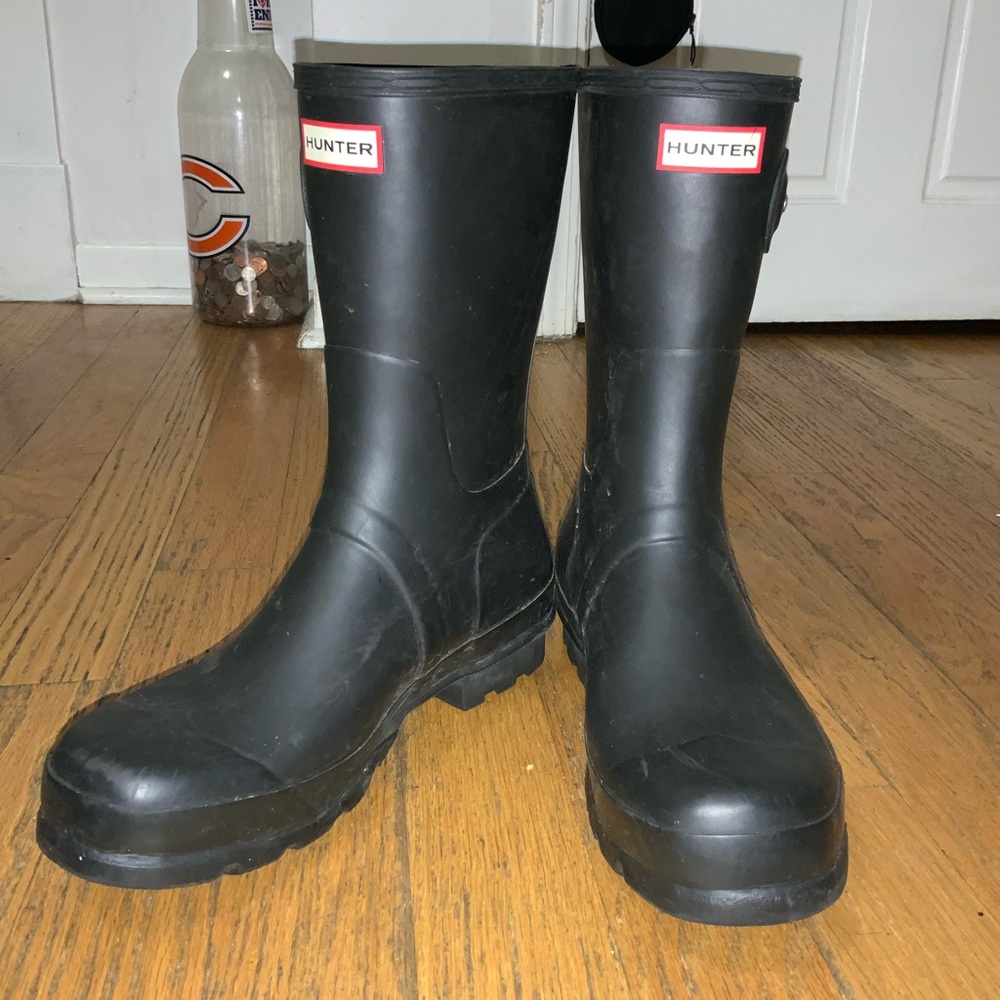 Black HUNTER RAINBOOTS size 12